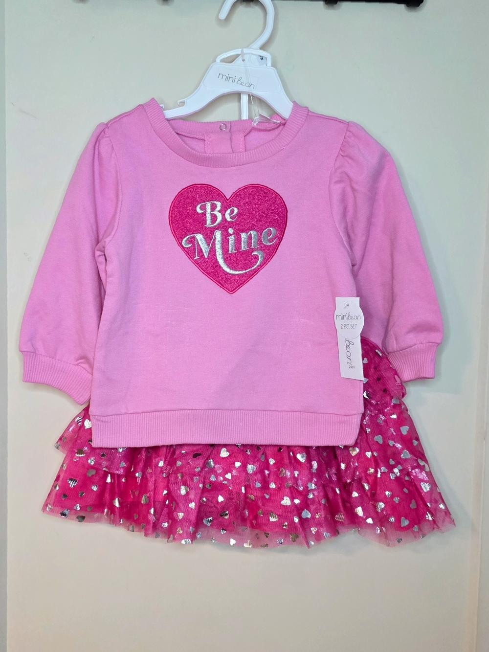 Minibean - Pink "Be Mine" Toddler Girls' Matching Set